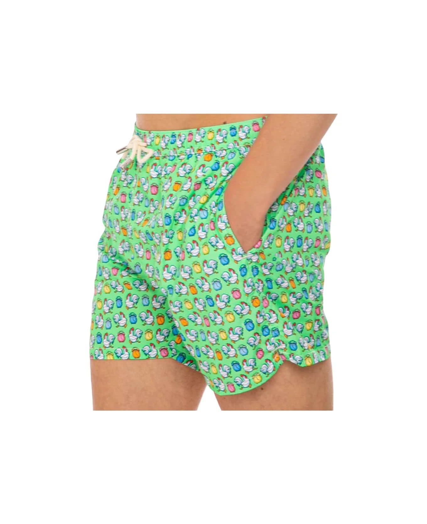 MC2 Saint Barth Light Fabric Man Swim Shorts Roosters Print 6 MC2 Saint Barth Light Fabric Man Swim Shorts Roosters Print - Image 4