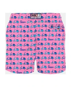 MC2 Saint Barth Man Light Fabric Swim Shorts With Vespa Print | Vespa® Special Edition -Family Dressing d92c6e698a612eaa4caa7534e166a4d8