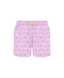 MC2 Saint Barth Man Light Fabric Swim Shorts With Gin Mare Print | Gin Mare Special Edition