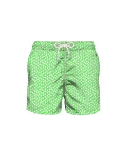 MC2 Saint Barth Light Fabric Swim Shorts Palms Print