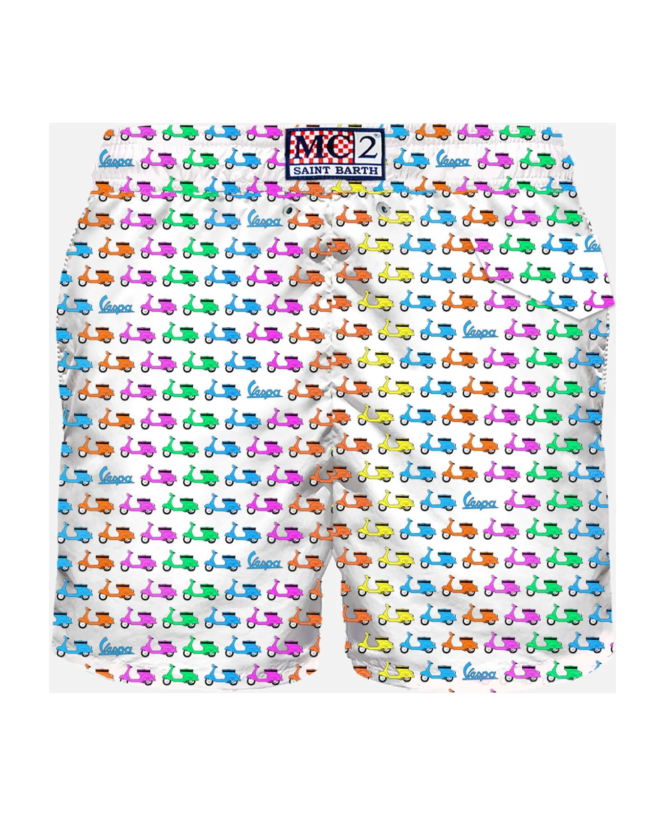 MC2 Saint Barth Man Light Fabric Swim Shorts With Vespa Print | Vespa© Special Edition 4 MC2 Saint Barth Man Light Fabric Swim Shorts With Vespa Print | Vespa© Special Edition - Image 2