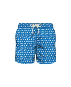 MC2 Saint Barth Light Fabric Man Swim Shorts Bull Terrier Print