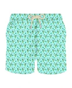 MC2 Saint Barth Man Light Fabric Swim Shorts With Mojito Print