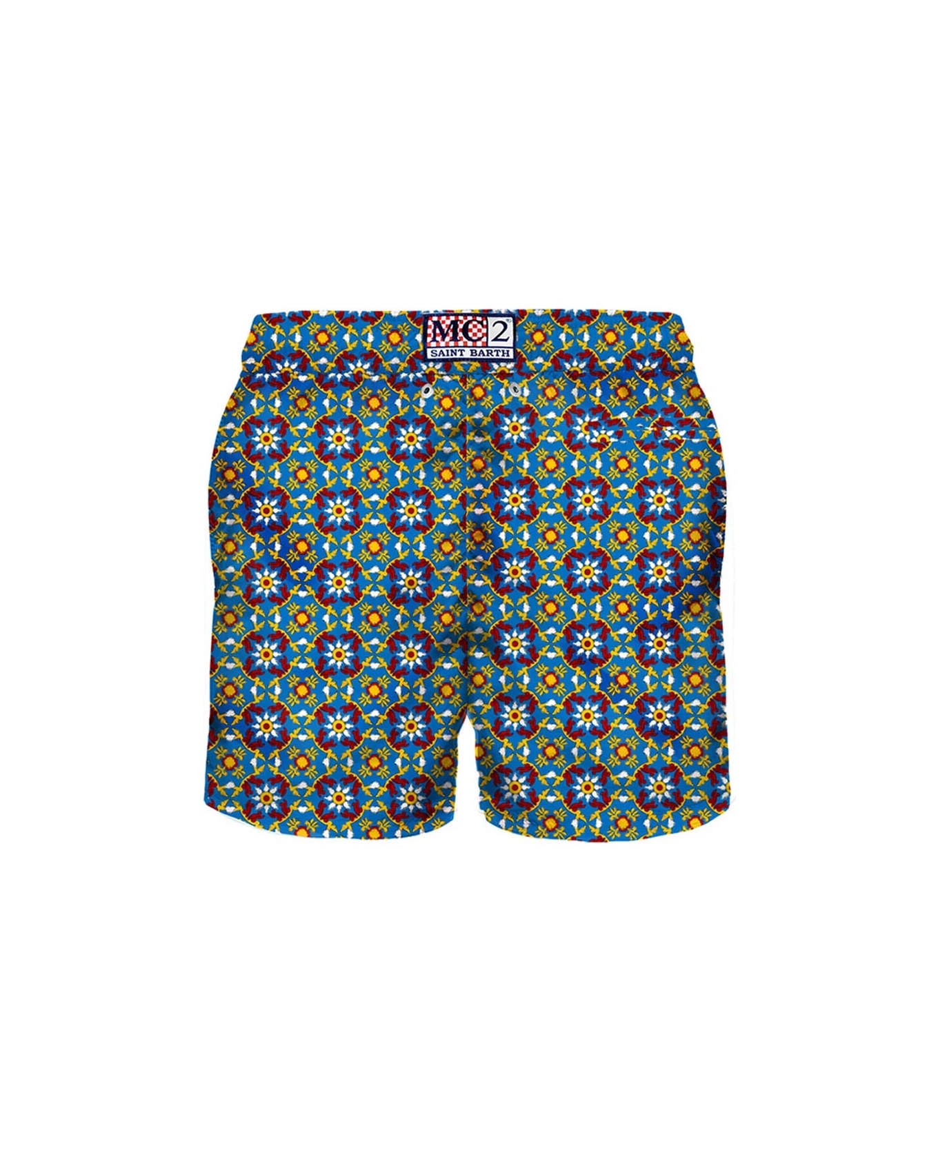 MC2 Saint Barth Man Light Fabric Swim Shorts With Pattern 4 MC2 Saint Barth Man Light Fabric Swim Shorts With Pattern - Image 2