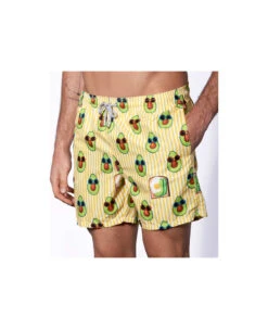 MC2 Saint Barth Mid-length Swim Shorts Avocado Toast Striped Print -Family Dressing e3b6f6ed086c7a32304ebee452c4761b