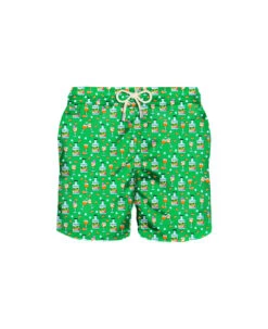 MC2 Saint Barth Man Light Fabric Swim Shorts With Gin Print | Portofino Dry Gin Special Edition