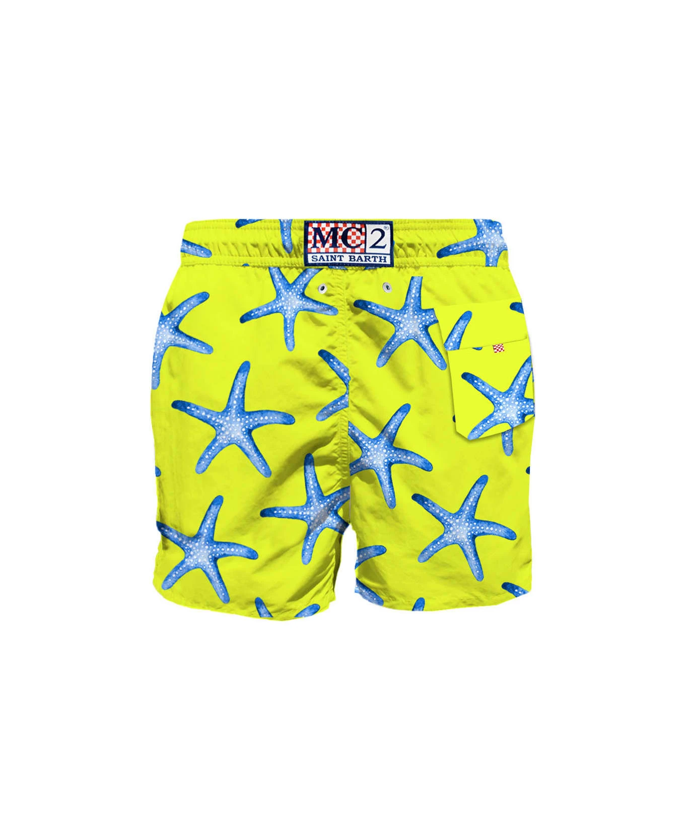 MC2 Saint Barth Yellow Mid-length Swim Shorts With South Star 4 MC2 Saint Barth Yellow Mid-length Swim Shorts With South Star - Image 2