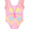 Billieblush Orange Swim Suit For Baby Girl With Butterfly -Family Dressing f486f322afe9736b4e16a7c5ad6d3326