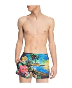 Dolce & Gabbana Hawaiian Print Swim Trunks -Family Dressing fab8d54a17c328ae601efcbe2c5a6f6d
