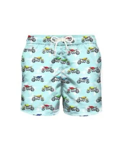 MC2 Saint Barth Light Fabric Swim Shorts Motorbike Print